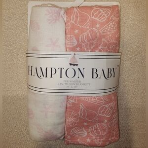 Hampton Baby Pink Muslin Swaddle Blankets - 2 Pack